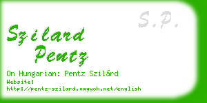 szilard pentz business card